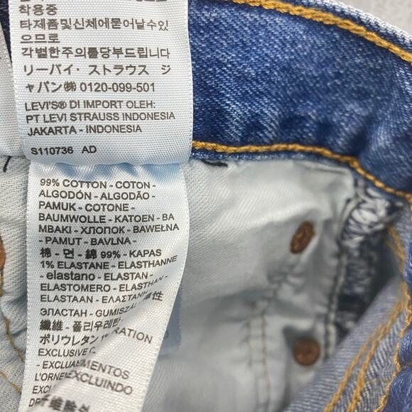 Levis 501 Shorts Mens 36 Blue Straight 9" Bermuda Button-Fly Jorts Distressed - Picture 7 of 11